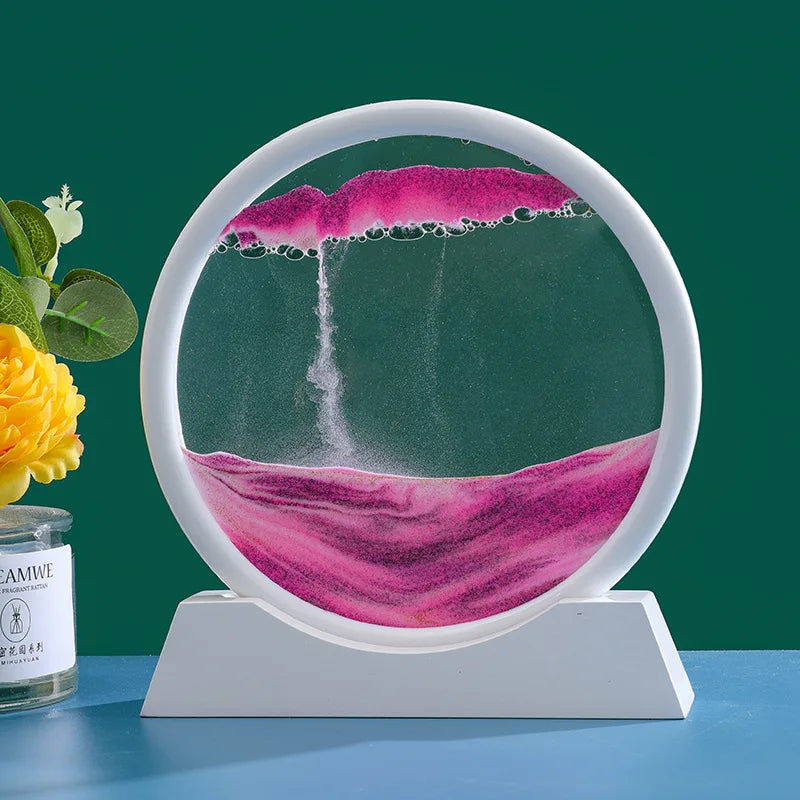 3d Moving Sand Art Foto Rundes Glass