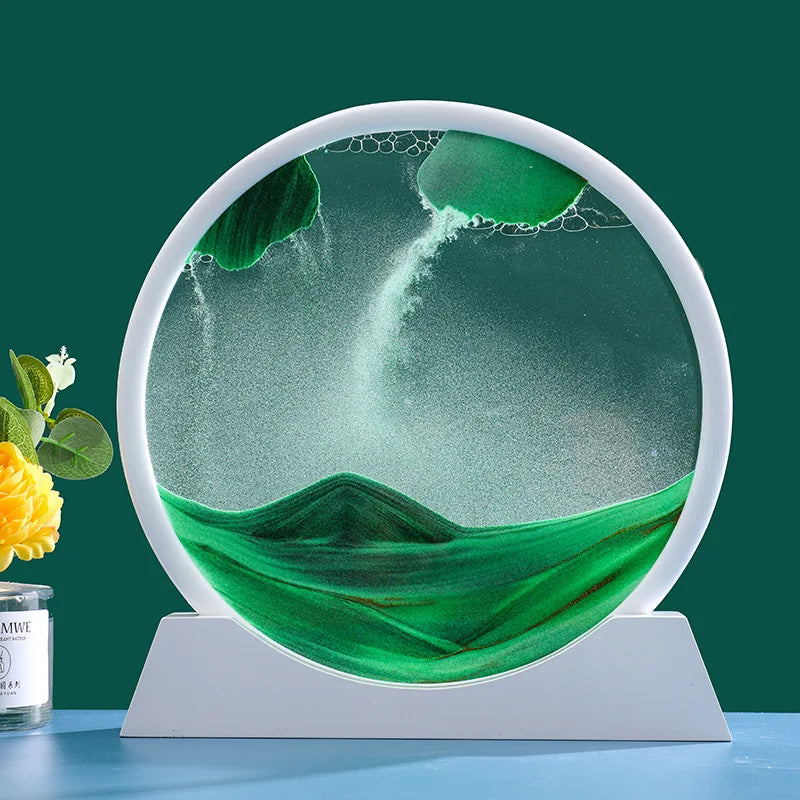 3d Moving Sand Art Foto Rundes Glass