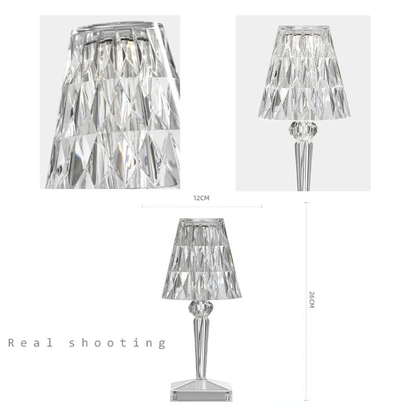 Crystal Mushroom Touch verstellbare Nachttischlampe