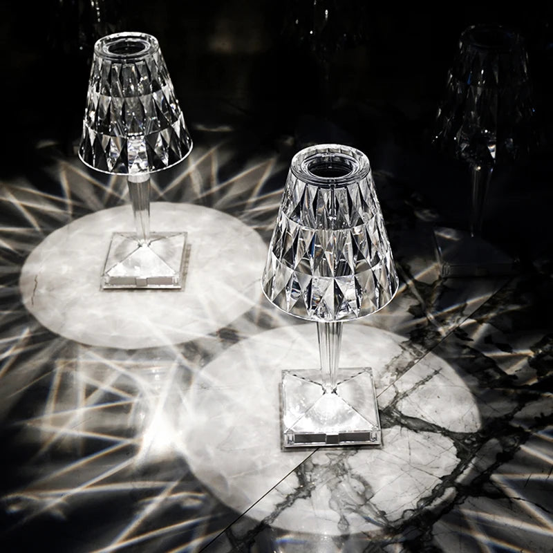 Crystal Mushroom Touch verstellbare Nachttischlampe