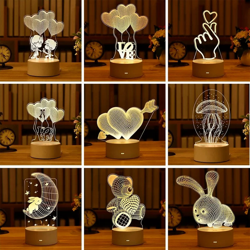 Romantische Liebe 3D Acryl led Lampe