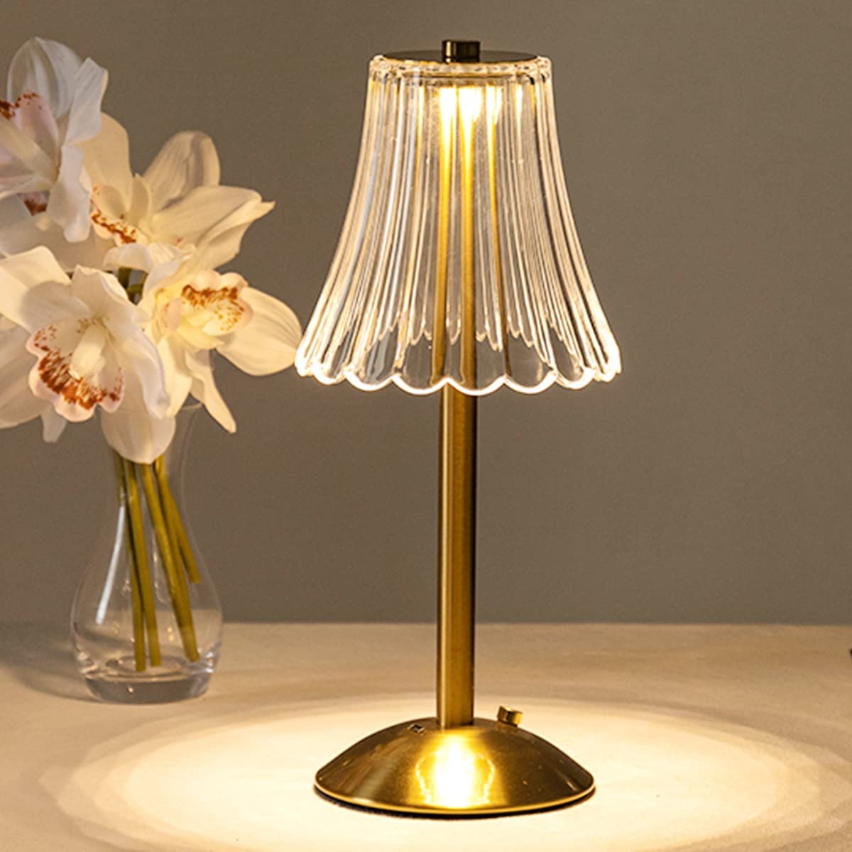 Golden Kristall-Tischlampe